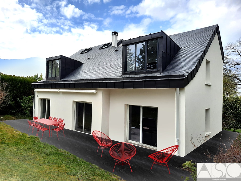 Après travaux — Isolation et lucarnes de toit d'une maison individuelle